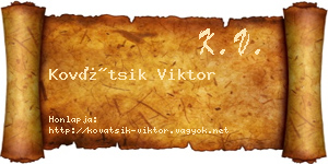 Kovátsik Viktor névjegykártya